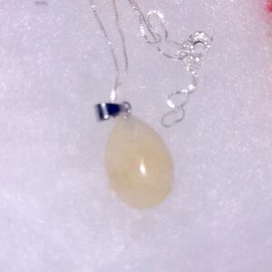 Hippie Boho Citrine Tear Drop Silver 16” Neck…